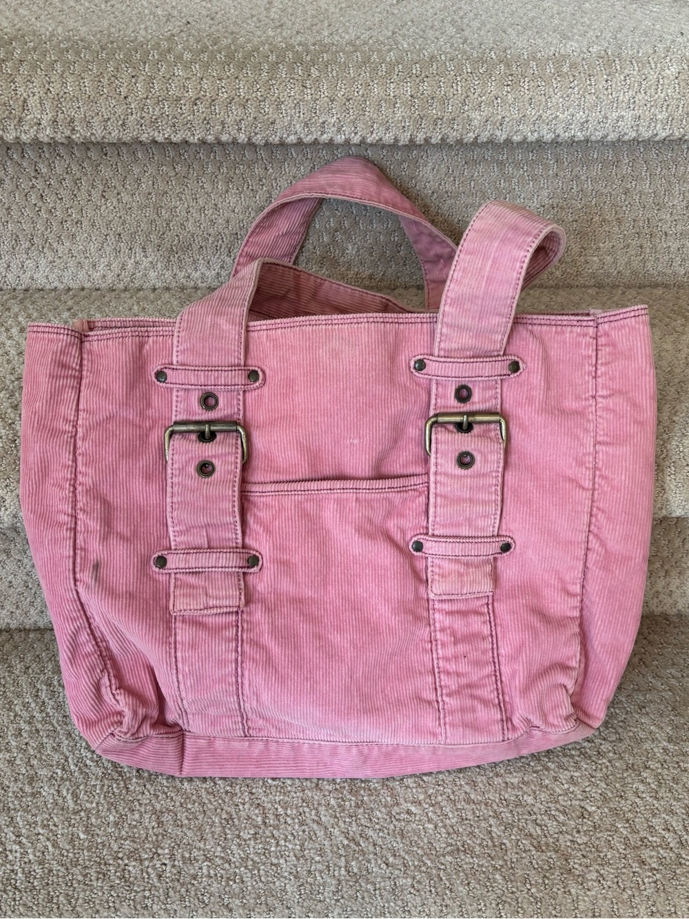 Aeropostale Pink Corduroy Tote Bag - Y2K - Academia Casual Women's Shoulder Bag